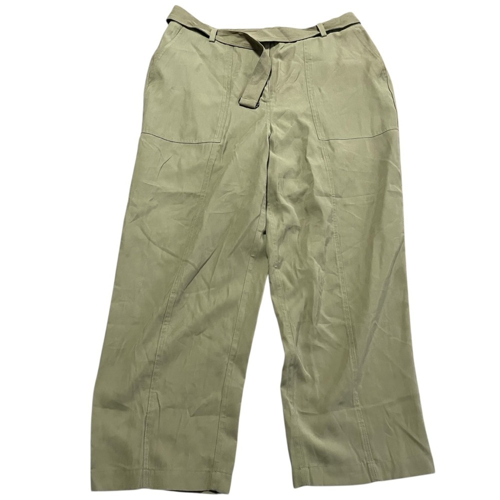 NWT Nine West High-Waist Cargo Utility Pants Olive Size XL Baggy Relaxed Office